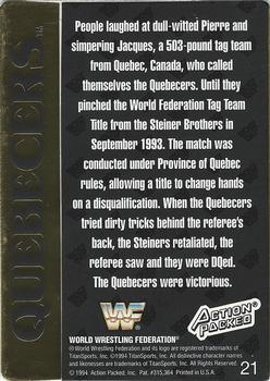 1994 Action Packed WWF #21 Quebecers Back