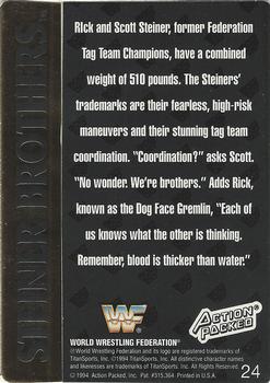 1994 Action Packed WWF #24 Steiner Brothers Back