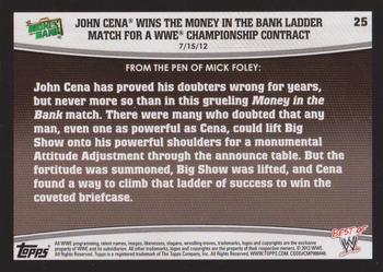 2013 Topps Best of WWE #25 John Cena Wins the Money in the Bank Ladder Match for a WWE Championship Contract Back