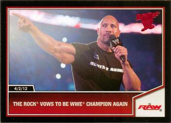 2013 Topps Best of WWE #1 The Rock Vows to be WWE Champion Again Front