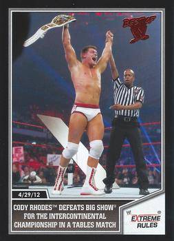 2013 Topps Best of WWE #7 Cody Rhodes Defeats Big Show for the Intercontinental Championship in a Tables Match Front