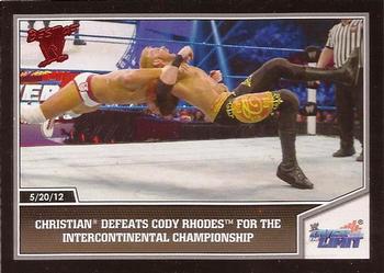 2013 Topps Best of WWE #14 Christian Defeats Cody Rhodes for the Intercontinental Championship Front