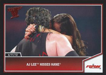 2013 Topps Best of WWE #16 AJ Lee Kisses Kane Front
