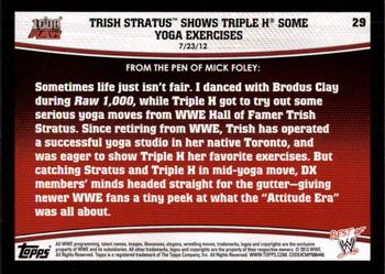 2013 Topps Best of WWE #29 Trish Stratus Shows Triple H some Yoga Exercises Back