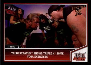 2013 Topps Best of WWE #29 Trish Stratus Shows Triple H some Yoga Exercises Front
