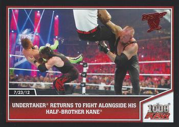 2013 Topps Best of WWE #33 Undertaker Returns to Fight Alongside his Half-Brother Kane Front
