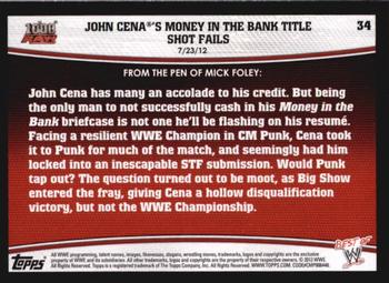 2013 Topps Best of WWE #34 John Cena's Money in the Bank Title Shot Fails Back