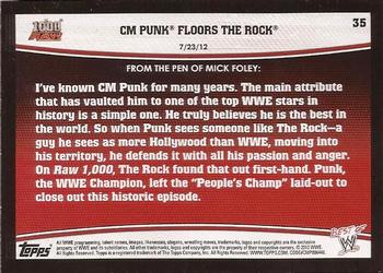 2013 Topps Best of WWE #35 CM Punk Floors The Rock Back