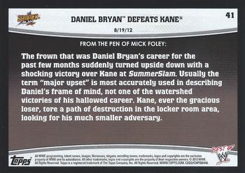 2013 Topps Best of WWE #41 Daniel Bryan Defeats Kane Back