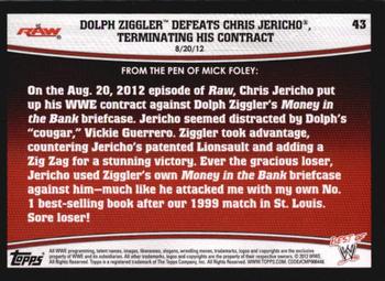2013 Topps Best of WWE #43 Dolph Ziggler Defeats Chris Jericho, Terminating his Contract Back