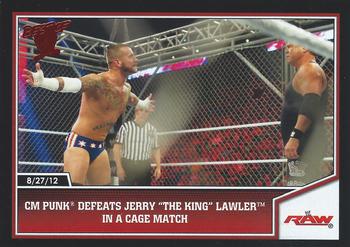 2013 Topps Best of WWE #45 CM Punk Defeats Jerry The King Lawler in a Cage Match Front