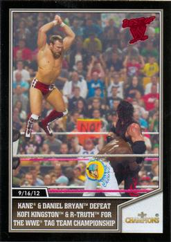 2013 Topps Best of WWE #49 Kane and Daniel Bryan Defeat Kofi Kingston and R-Truth for the WWE Tag Team Championship Front