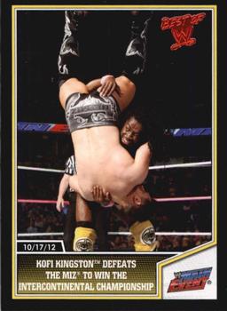 2013 Topps Best of WWE #53 Kofi Kingston Defeats The Miz to Win the Intercontinental Championship Front