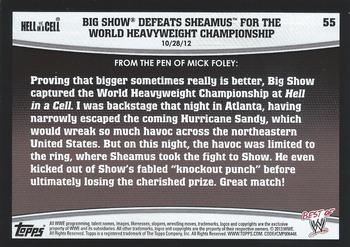 2013 Topps Best of WWE #55 Big Show Defeats Sheamus for the World Heavyweight Championship Back