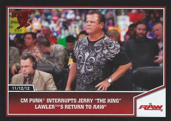 2013 Topps Best of WWE #60 CM Punk interrupts Jerry The King Lawler's Return to Raw Front