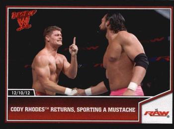2013 Topps Best of WWE #67 Cody Rhodes Returns, Sporting a Mustache Front