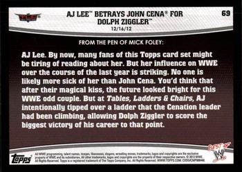 2013 Topps Best of WWE #69 AJ Lee Betrays John Cena for Dolph Ziggler Back