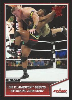2013 Topps Best of WWE #70 Big E Langston Debuts, Attacking John Cena Front