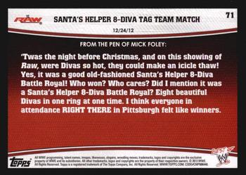 2013 Topps Best of WWE #71 Santa's Helper 8-Diva Tag Team Match Back