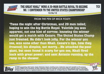2013 Topps Best of WWE #73 The Great Khali Wins a 20-Man Battle Royal to Become No. 1 Contender to the United States Championship Back