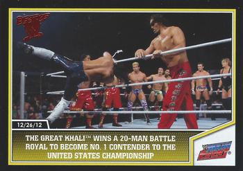 2013 Topps Best of WWE #73 The Great Khali Wins a 20-Man Battle Royal to Become No. 1 Contender to the United States Championship Front