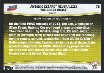 2013 Topps Best of WWE #76 Antonio Cesaro Neutralizes The Great Khali Back