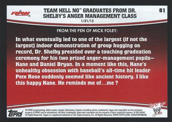 2013 Topps Best of WWE #81 Team Hell No Graduates from Dr. Shelby's Anger Management Class Back