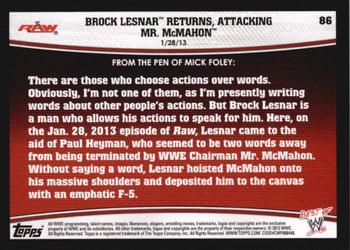 2013 Topps Best of WWE #86 Brock Lesnar Returns, Attacking Mr. McMahon Back