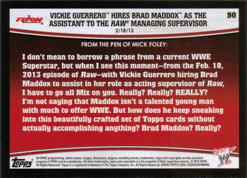 2013 Topps Best of WWE #90 Vickie Guerrero Hires Brad Maddox as the Assistant to the Raw Managing Supervisor Back