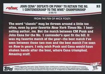 2013 Topps Best of WWE #93 John Cena Defeats CM Punk to Retain the No. 1 Contendership to the WWE Championship Back