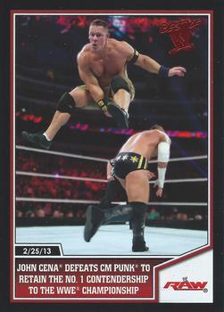 2013 Topps Best of WWE #93 John Cena Defeats CM Punk to Retain the No. 1 Contendership to the WWE Championship Front