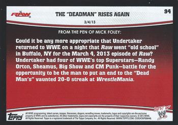 2013 Topps Best of WWE #94 The Deadman Rises Again Back