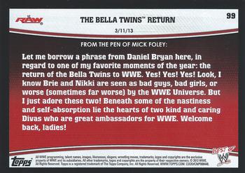 2013 Topps Best of WWE #99 The Bella Twins Return Back