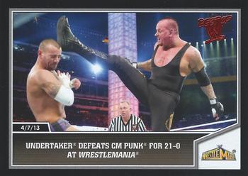 2013 Topps Best of WWE #108 Undertaker Defeats CM Punk for 21-0 at WrestleMania Front