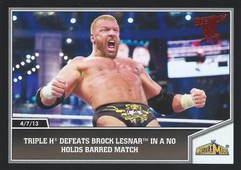 2013 Topps Best of WWE #109 Triple H Defeats Brock Lesnar in a No Holds Barred Match Front