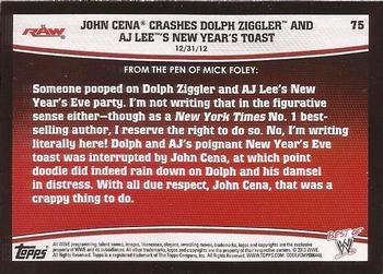 2013 Topps Best of WWE #75 John Cena Crashes Dolph Ziggler and AJ Lee's New Year's Toast Back