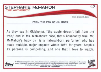 2014 Topps WWE #47 Stephanie McMahon Back