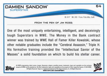 2014 Topps WWE #64 Damien Sandow Back