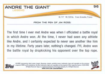 2014 Topps WWE #96 Andre The Giant Back