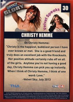 2013 TriStar TNA Impact Glory #30 Christy Hemme Back