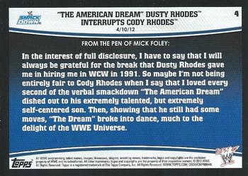 2013 Topps Best of WWE - Blue #4 The American Dream Dusty Rhodes Interrupts Cody Rhodes Back