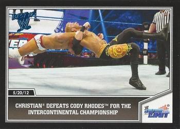 2013 Topps Best of WWE - Blue #14 Christian Defeats Cody Rhodes for the Intercontinental Championship Front