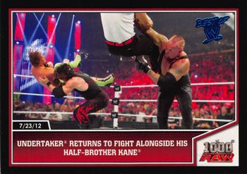 2013 Topps Best of WWE - Blue #33 Undertaker Returns to Fight Alongside his Half-Brother Kane Front