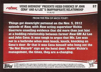 2013 Topps Best of WWE - Blue #57 Vickie Guerrero Presents Video Evidence of John Cena and AJ Lee's Inappropriate Relationship Back