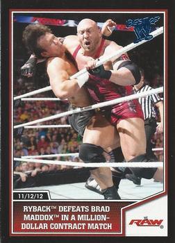 2013 Topps Best of WWE - Blue #61 Ryback Defeats Brad Maddox in a Million-Dollar Contract Match Front
