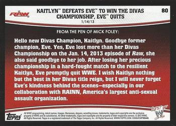 2013 Topps Best of WWE - Blue #80 Kaitlyn Defeats Eve to Win the Divas Championship, Eve Quits Back