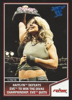 2013 Topps Best of WWE - Blue #80 Kaitlyn Defeats Eve to Win the Divas Championship, Eve Quits Front
