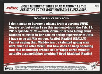 2013 Topps Best of WWE - Blue #90 Vickie Guerrero Hires Brad Maddox as the Assistant to the Raw Managing Supervisor Back