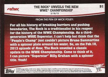 2013 Topps Best of WWE - Blue #91 The Rock Unveils the New WWE Championship Back