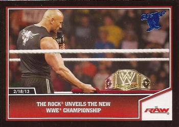 2013 Topps Best of WWE - Blue #91 The Rock Unveils the New WWE Championship Front